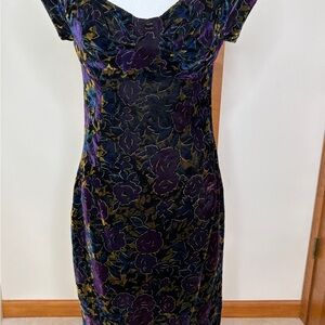 Velvet Babydoll Whimsigoth Floral Dress Size 8 Holiday Cocktail Dark Fairy Party